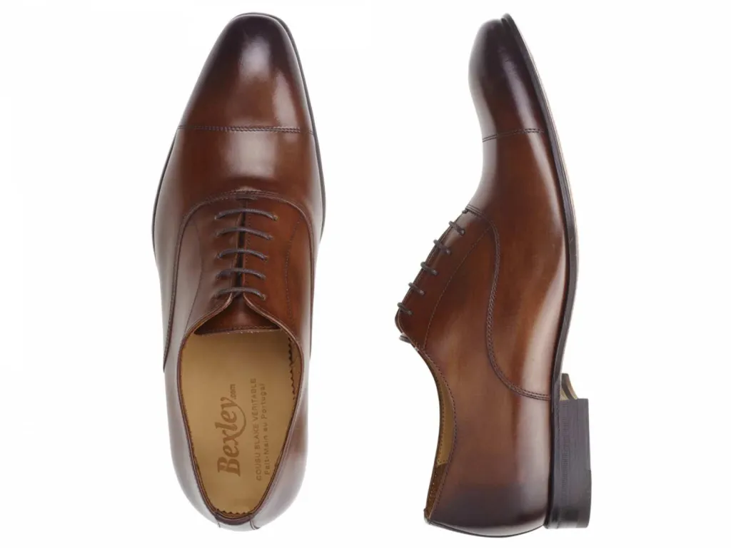 chaussure de ville homme marron dessus