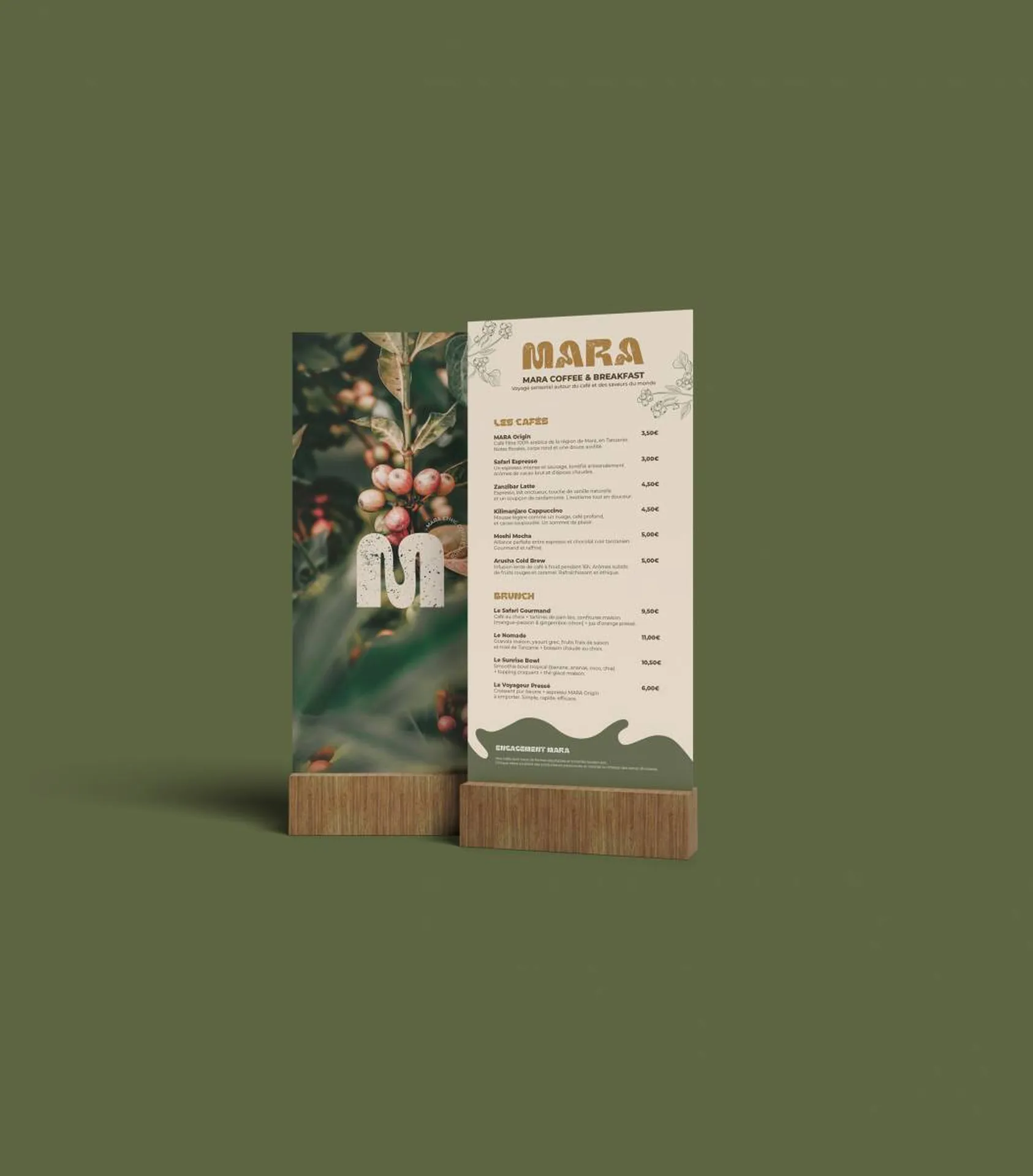 graphisme et impression de menu de table pour coffeeshop à marseille