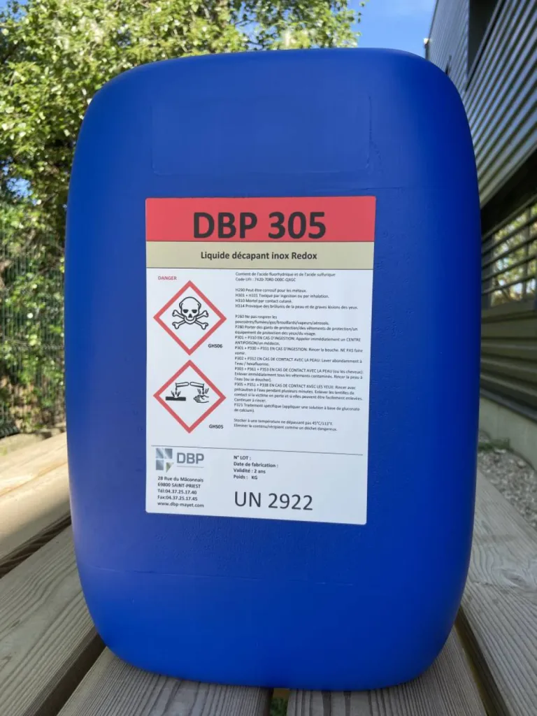 DBP 305 - Produit pour le traitement par décapage des aciers inoxydables austénitiques, austéno-ferritiques au sens large - Gironde (33)