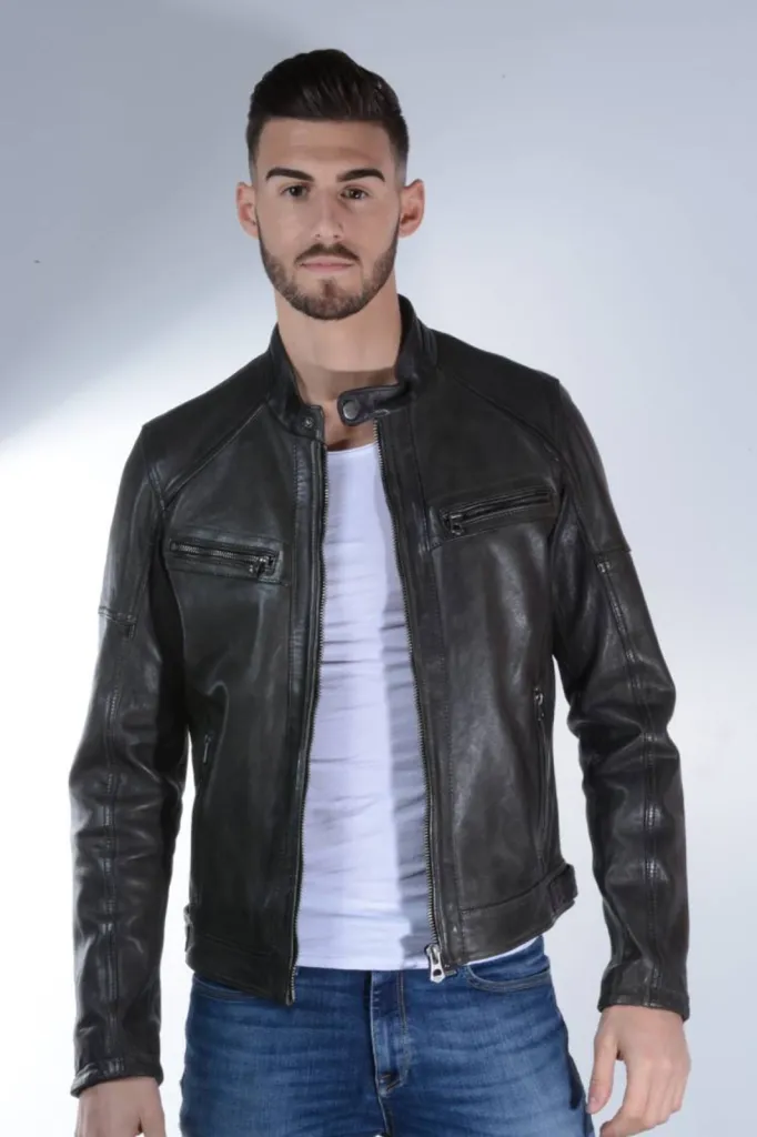 blouson cuir homme