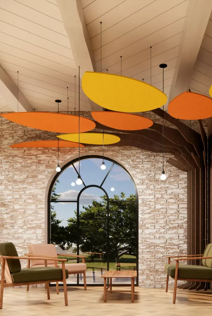 Arbre acoustique suspendu FONTAINEBLEAU design pour grands espaces et bureaux à Toulon et dans toute la région PACA