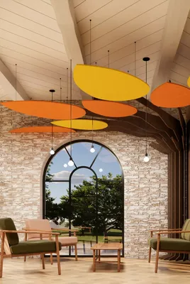 Arbre acoustique suspendu FONTAINEBLEAU design pour grands espaces et bureaux à Toulon et dans toute la région PACA