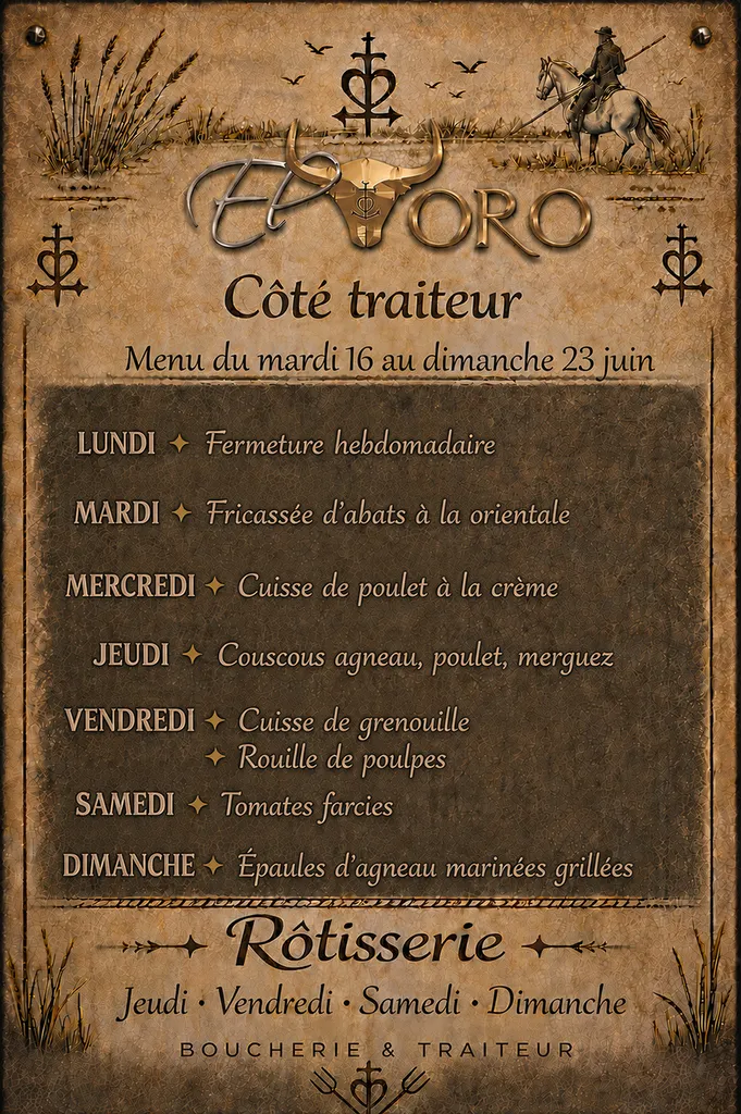 Menu de la semaine