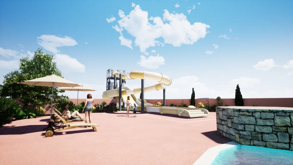 camping bord de mer et toboggan