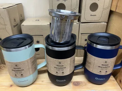 Achetez le mug isotherme Qwetch disponible près de Montmerle-sur-Saône Ain 01 : pratique, écologique et élégant à transporter partout !