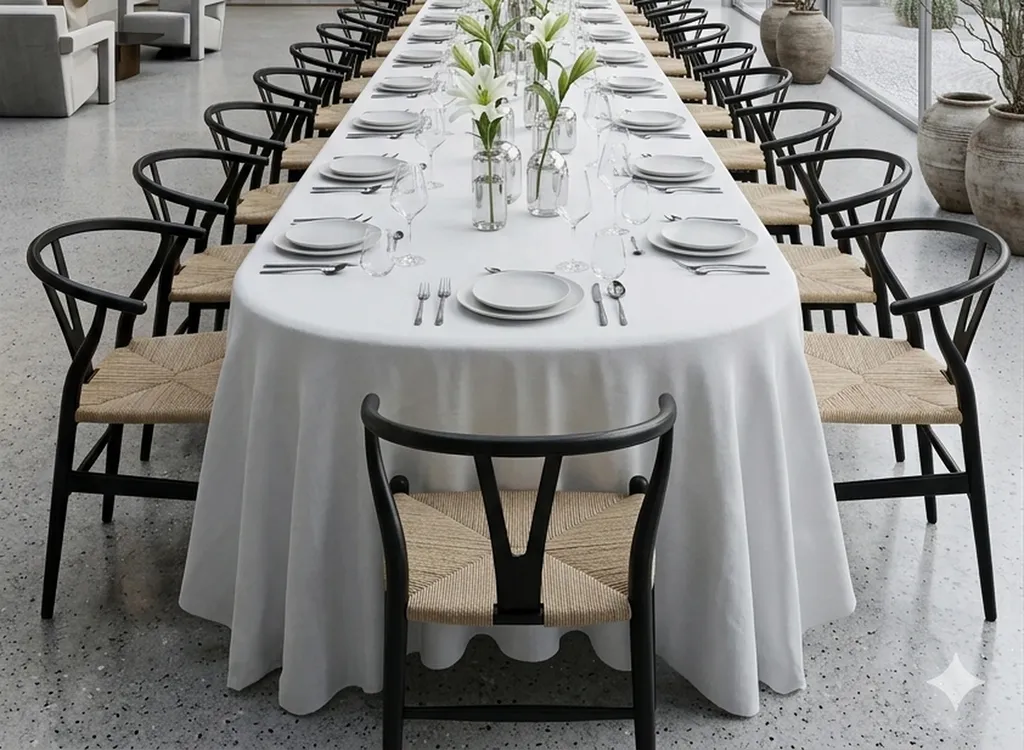 Location table ovale 26 personnes à Lyon, Brindas, Chaponnay