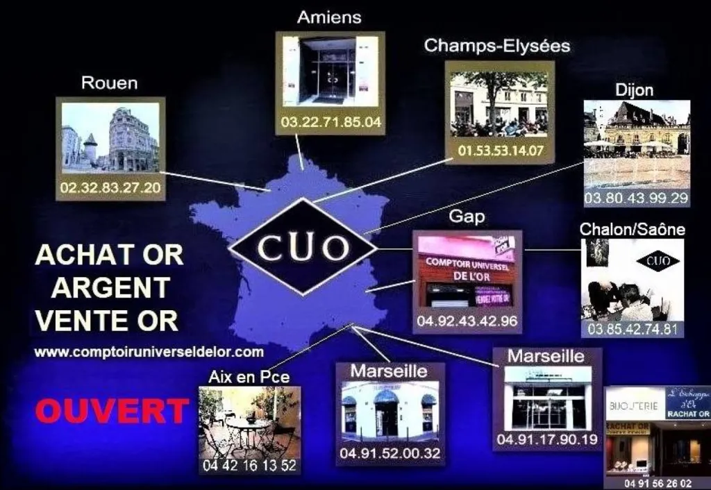 Rachat d'or argent et bijoux sous toutes ses formes vente d'or Marseille au meilleur prix