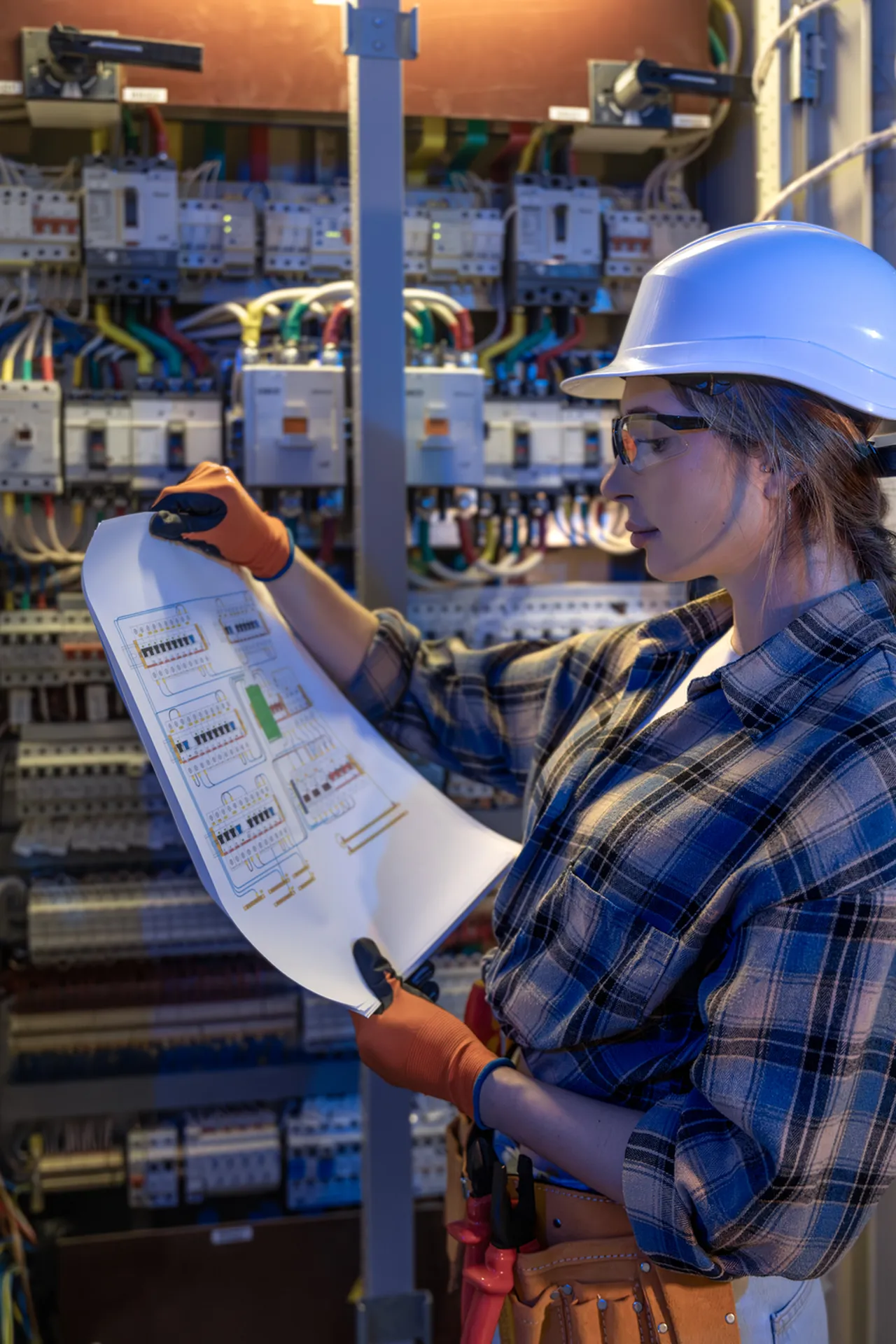 Technicien de maintenance industrielle intervenant sur un tableau électrique dans le cadre d’une habilitation électrique à Nîmes.