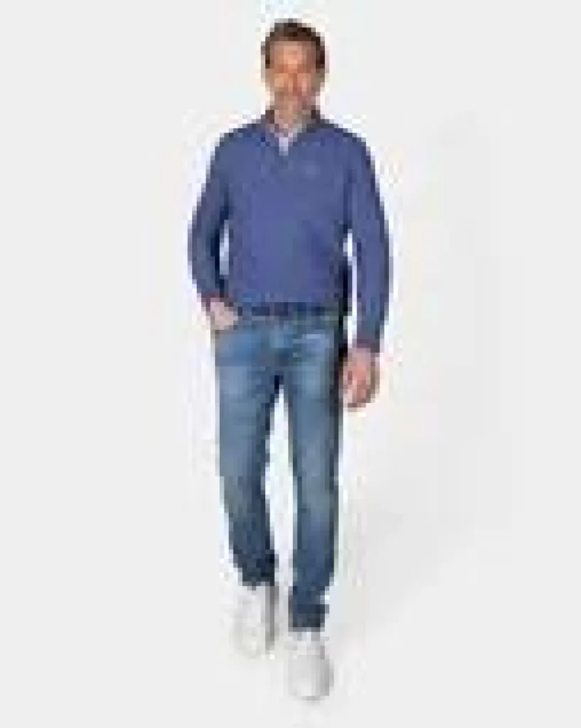 Pull bleu foncé demi-zip NZA New Zealand Auckland | Boutique Urban Chic Dieppe en Normandie