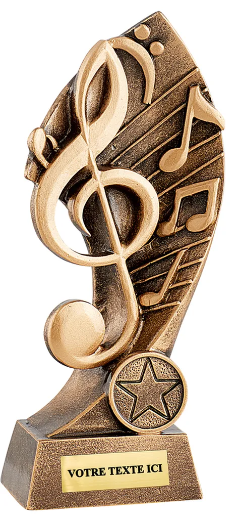 TROPHEE MUSIQUE EN RESINE HAUTEUR 17 CM