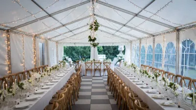 wedding dinner with tent