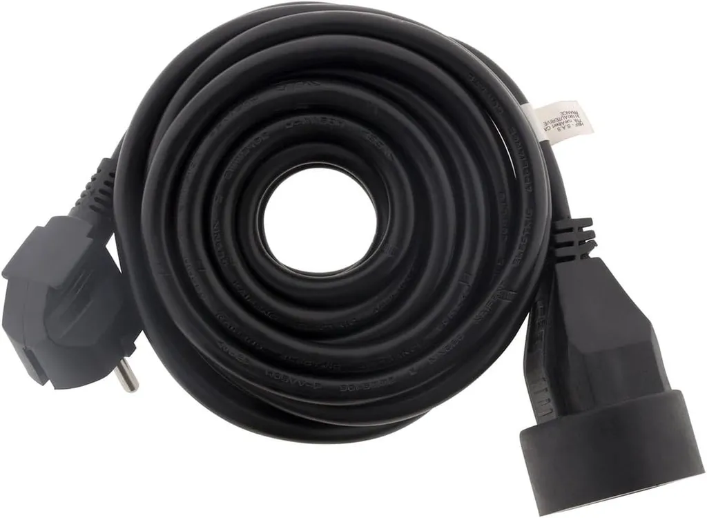 Rallonge électrique 16A 2P+T HO5VV-F 3G1,5mm² - Noir 3m