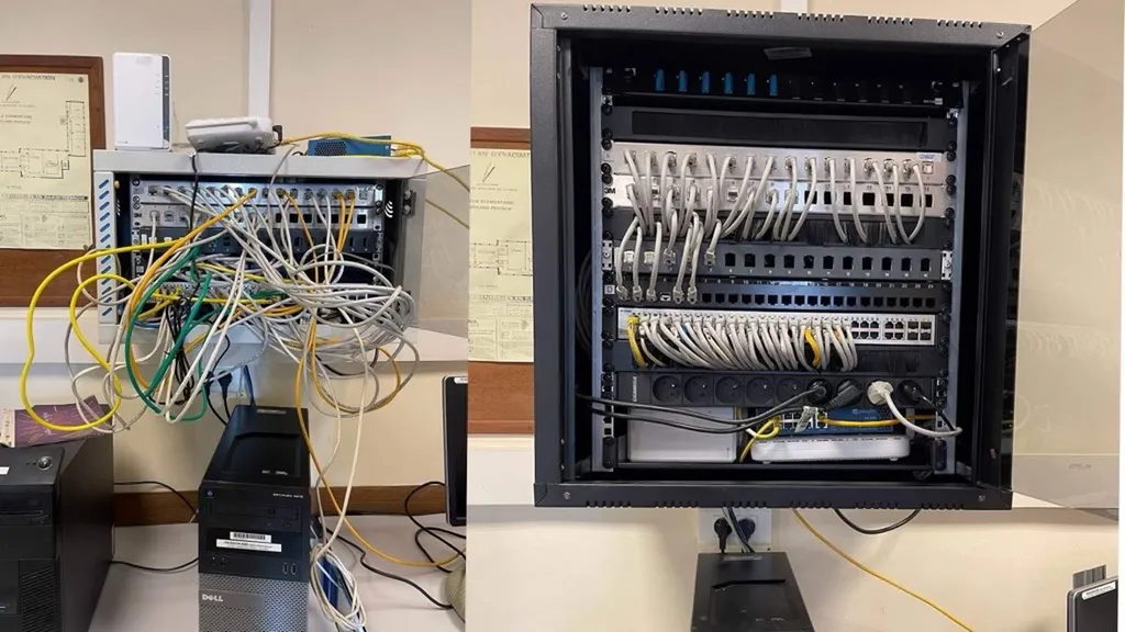 Installation de prises RJ45 à Eygalières, câblage informatique haut débit catégorie 6, pose de baies de brassage et optimisation du réseau internet pour le télétravail.