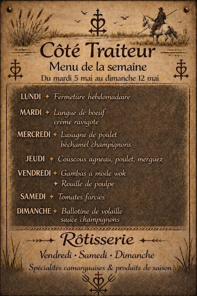 Menu de la semaine