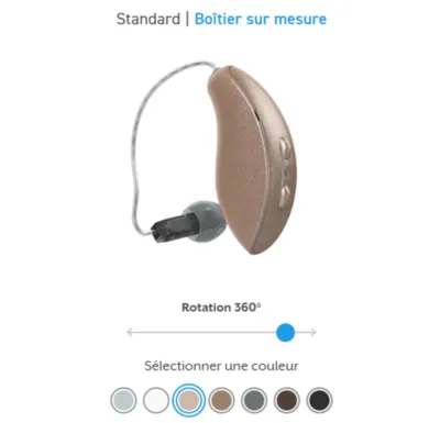 RIC RT Omega AI (rechargeable avec bobine T): Appareil auditif rechargeable Starkey avec IA anti acouphènes, disponible proche de Lyon