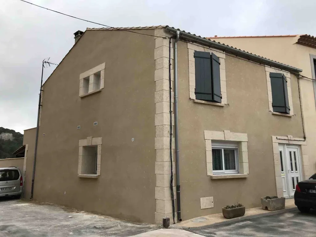 Facade en Torchis Gratté à l’Ancienne  sur GRUISSAN à côté de Narbonne