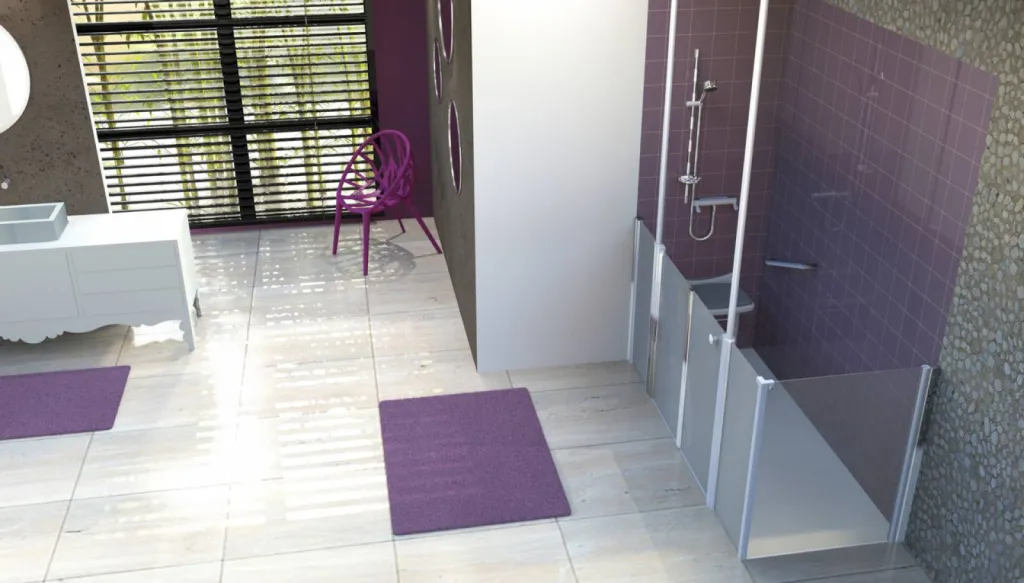 Remplacement baignoire par douche sécurisée senior