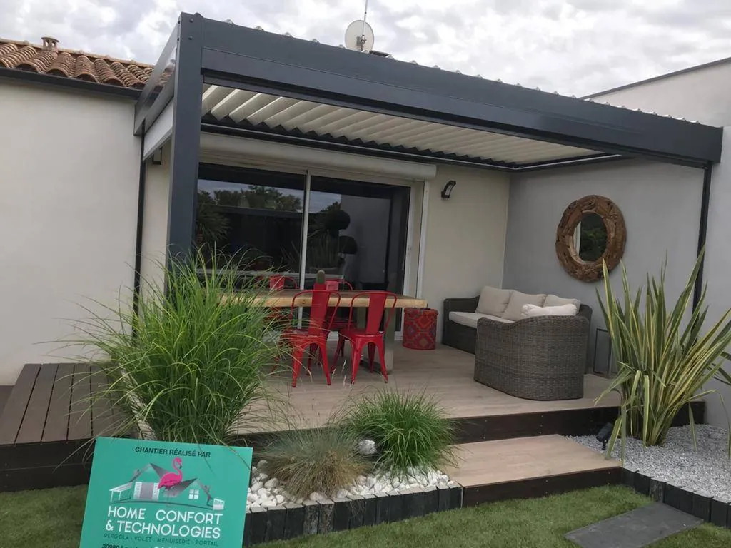 pergola avec stores screen à Langlade dans le Gard