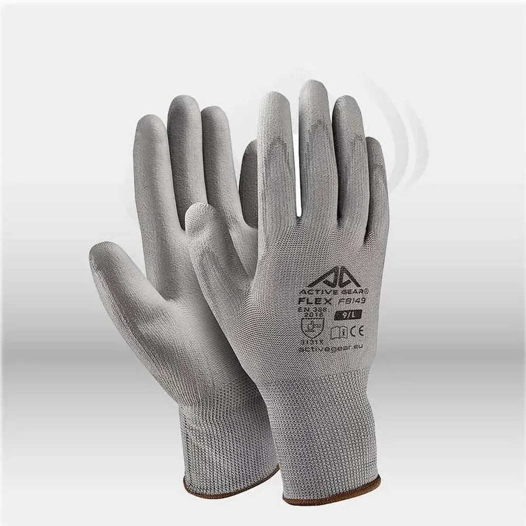 Gants gris en polyester avec enduction polyuréthane pour manutention légère utilisés en milieu professionnel à Mont-de-Marsan, Landes (40), Nouvelle-Aquitaine et disponibles partout en France