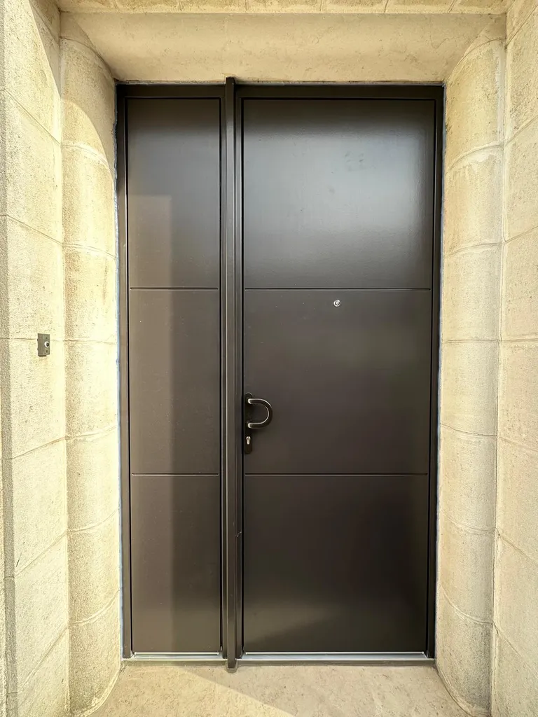 Porte d'entrée en bois de chez Pierret fabriquée sur mesure à Bordeaux