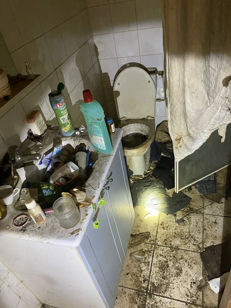 Nettoyage d'une salle de bain laissée par l'ancien locataire à Romans sur Isère près de Grenoble : désinfection pour éliminer moisissures, virus et salissures