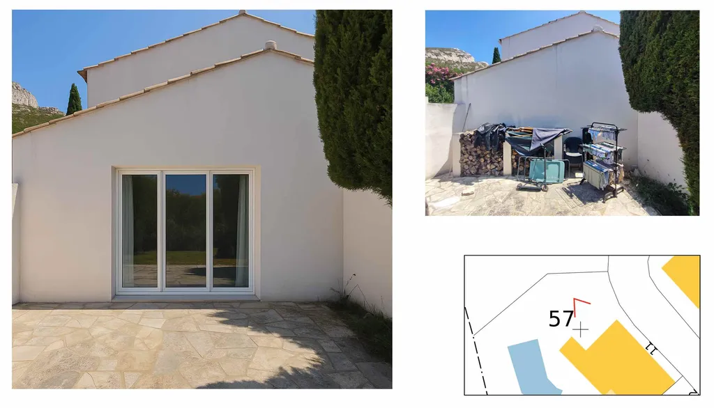 Création d'un espace habitable dans une dépendance à Marseille projection extérieur