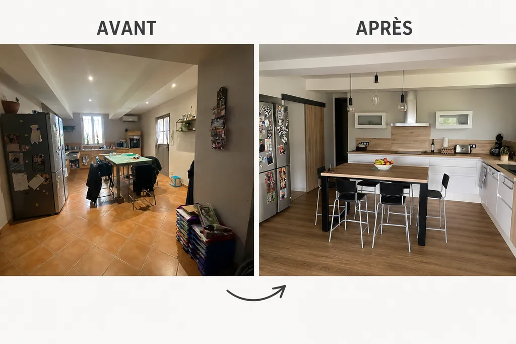 Rénovation de cuisine moderne avec extension de maison au Fousseret (31)