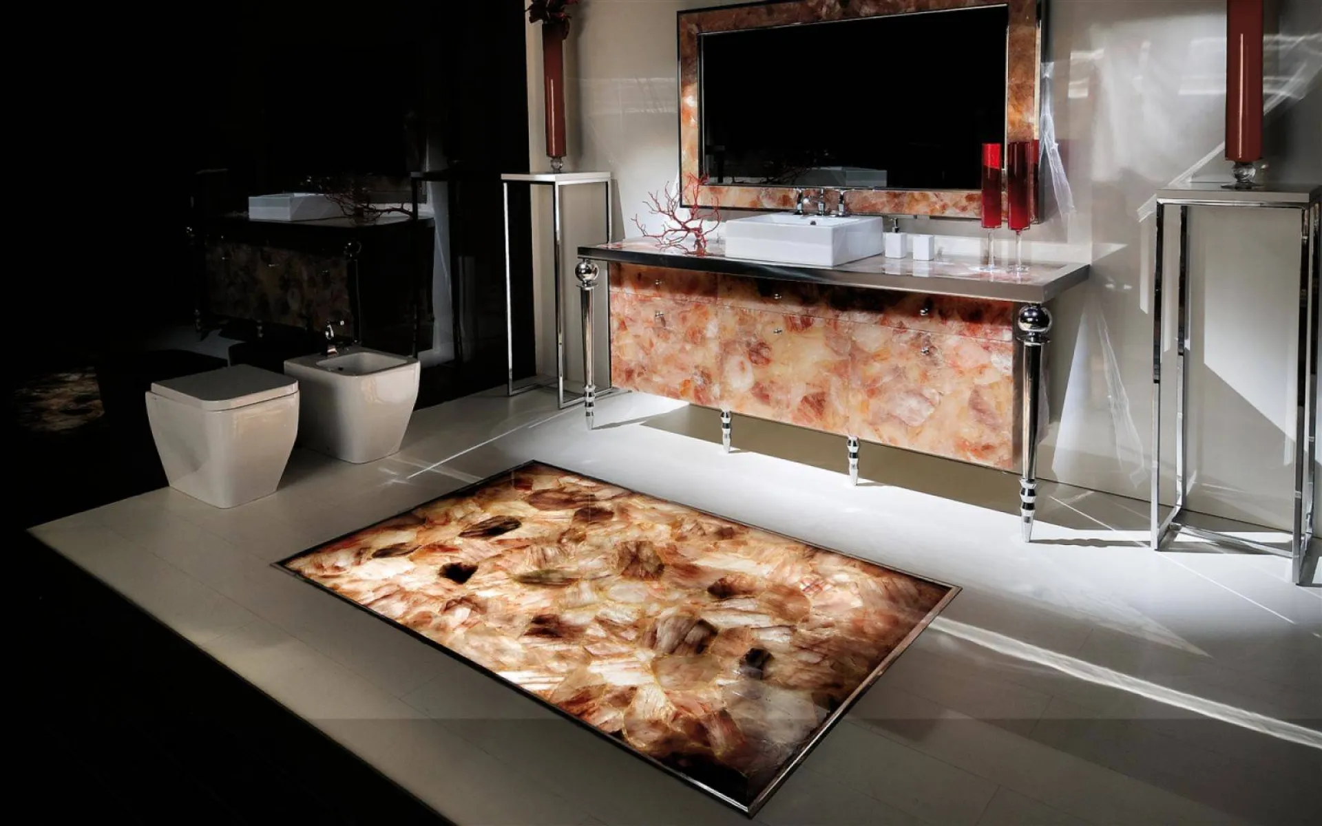 sol en quartz semi précieux retro-éclairé livraison et pose Paris