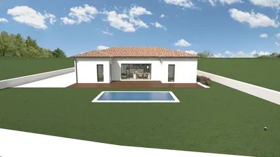 Maison moderne en U de plain pied pour un projet de construction à Saint-Jean