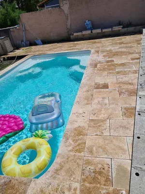 DALLES SUR PLOT TRAVERTIN BEIGE 2ND CHOIX MIX 