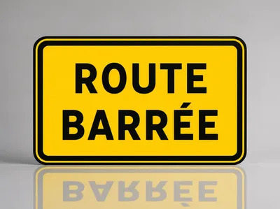 Panneau Route Barrée KC1 – Signalez Efficacement les Fermetures de Voirie