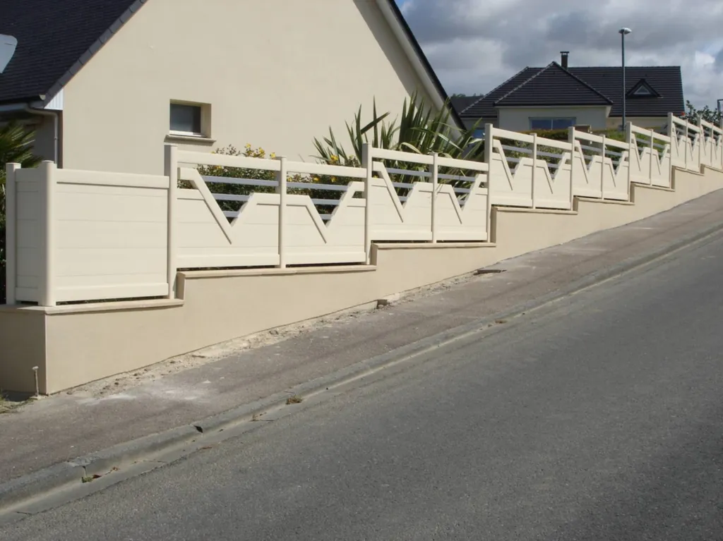 installation d'une clôture en alu sur muret au Havre 76