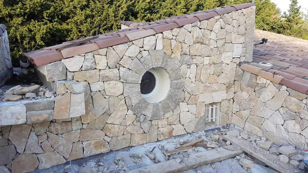 façade en pierre de parement naturel