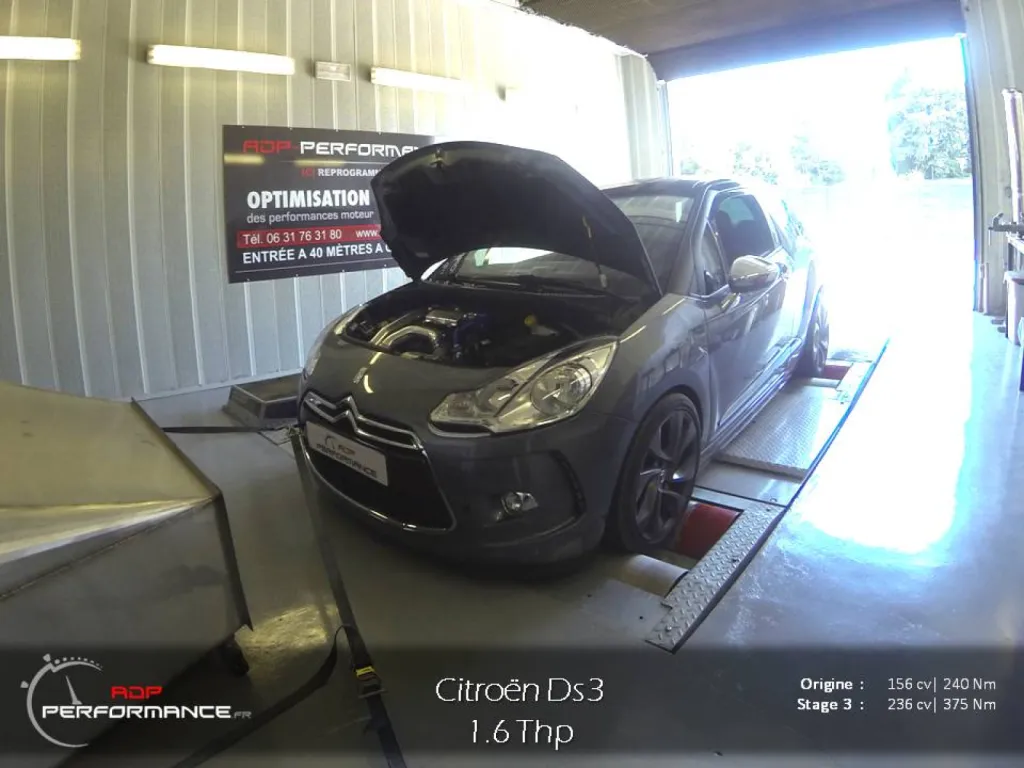Reprogrammation sur mesure citroën ds3 1.6 thp 156 cv