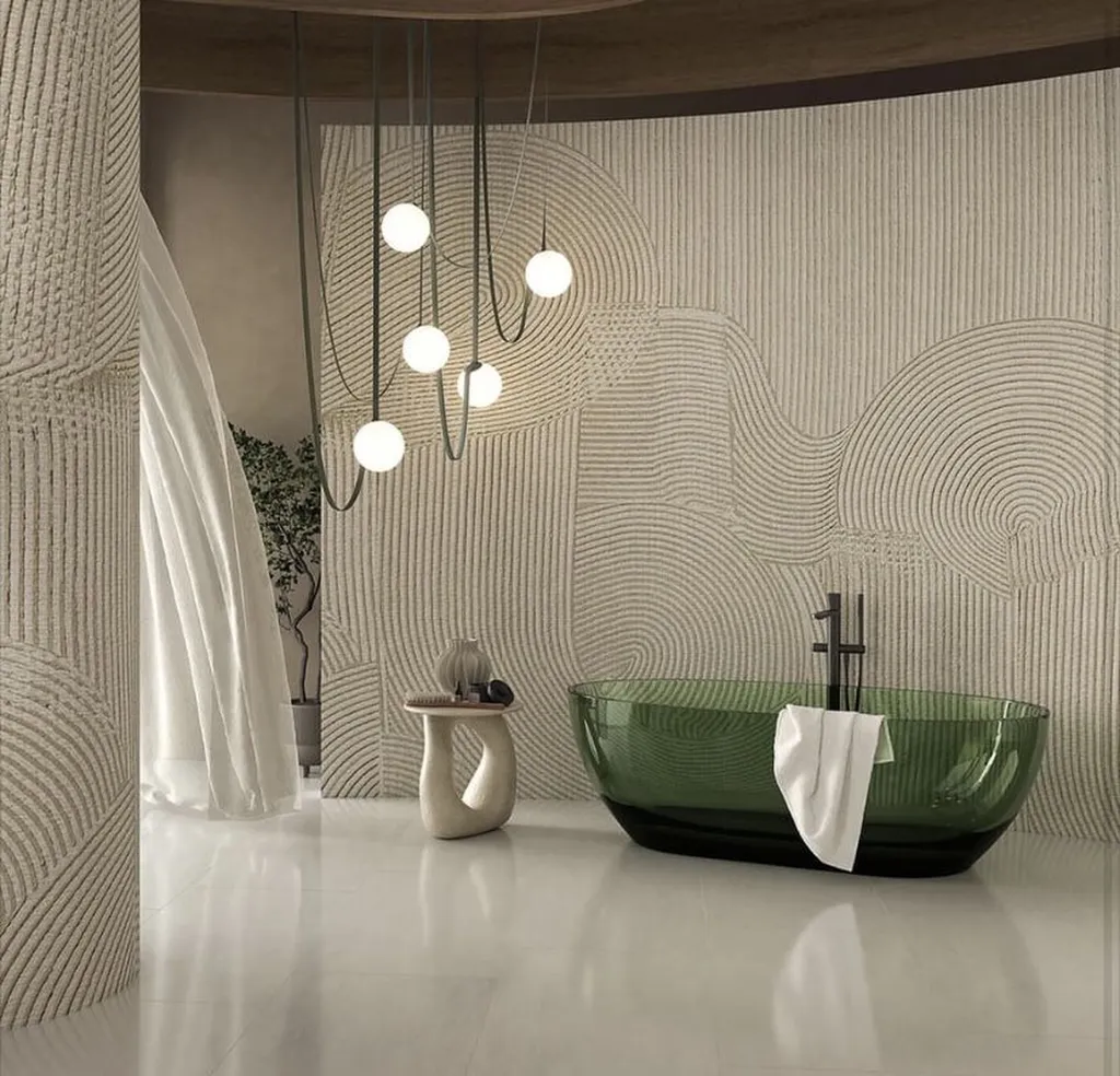 Papier peint salle de bain