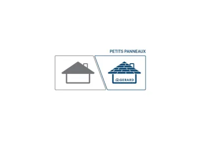 toiture de petits panneaux métalliques