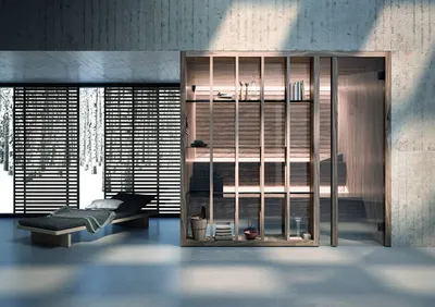 sauna moderne épuré bois lyon