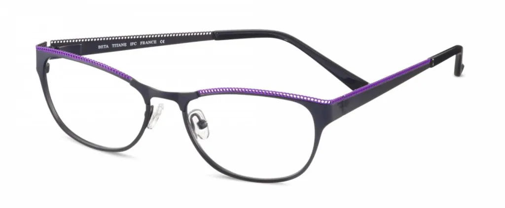 lunette monture titane noir et violette