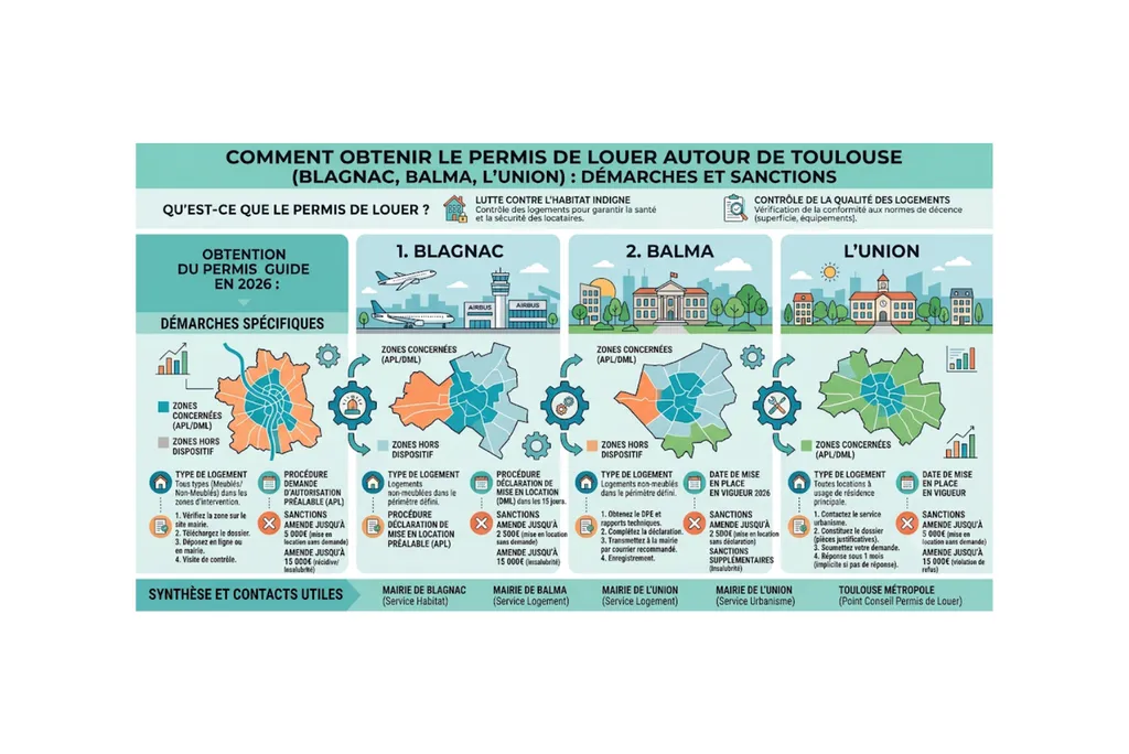 Comment obtenir le permis de louer autour de Toulouse (Blagnac, Balma, L'Union) : démarches et sanctions