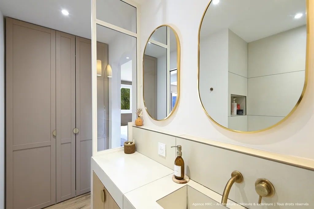 Architecte d’intérieur salle de bain étude d’aménagement avec plans appartement 13009