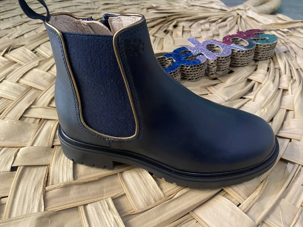 bottine fillette en cuir marine taille 35