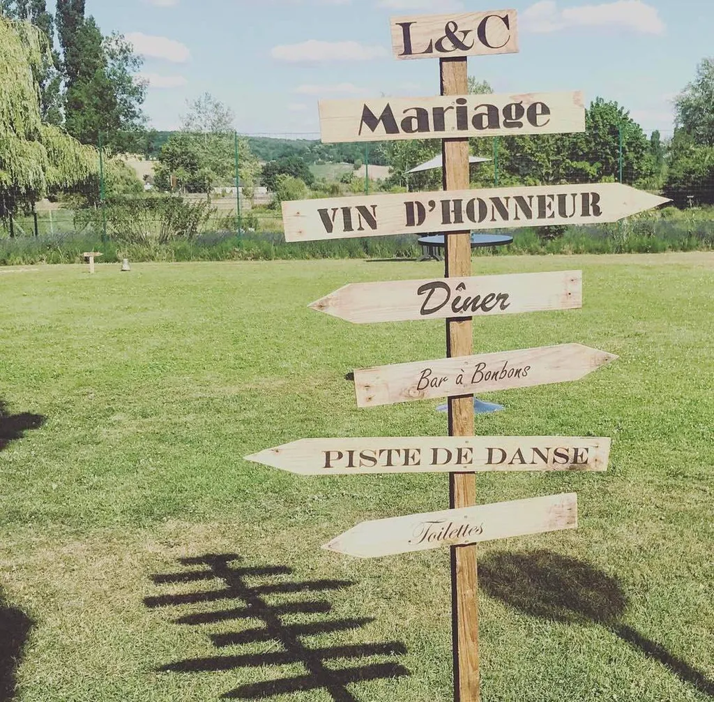 Trouver un panneau directionnel personnalisé pour mariage à Étretat 76