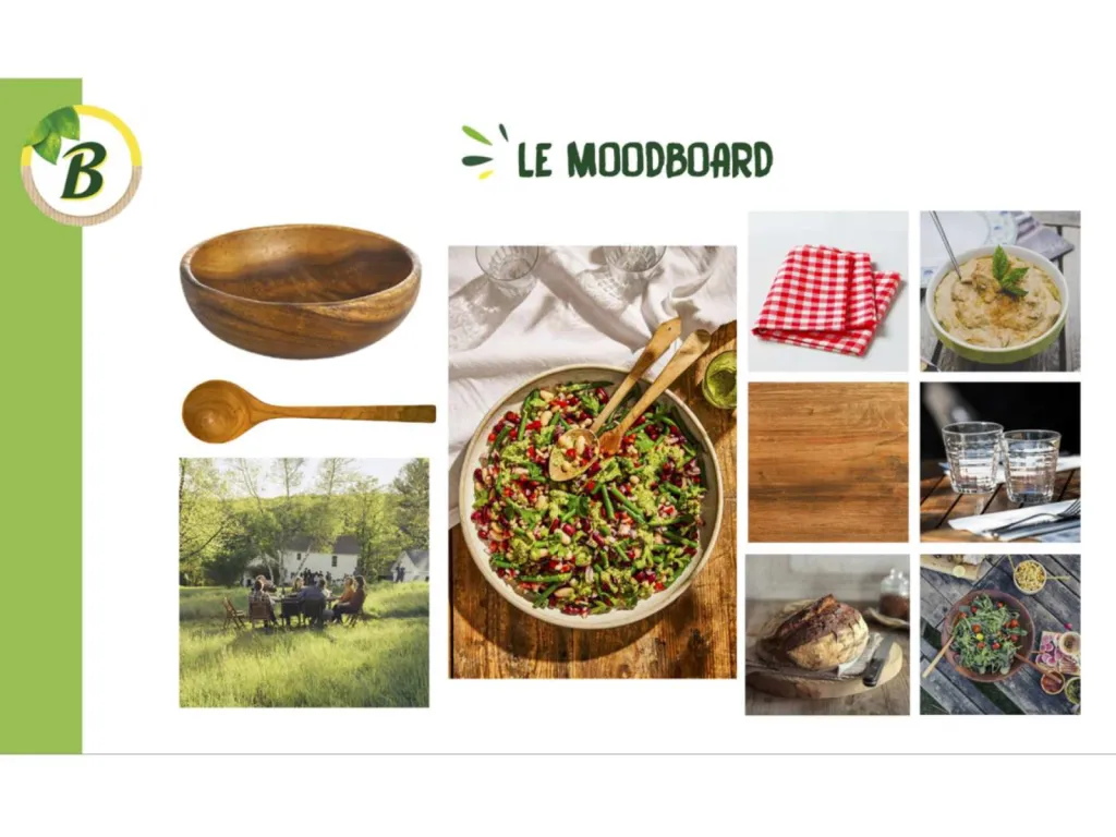photographe culinaire lyon moodboard ou planche de style pour shooting Bonduelle
