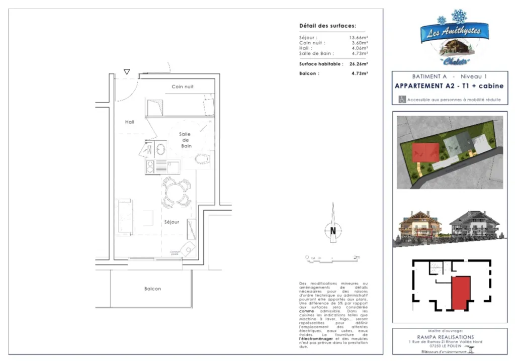 appartement T1 domaine de l'Alpe d'Huez