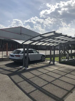 Carport configuration miroir pour 2 véhicules par Aquit'M à Martignas proche Saint Jean d'Illac