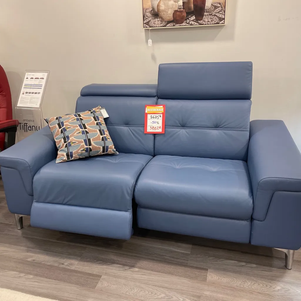 Canapé STRESSLESS -50% électrique ANNA 2 places en cuir en promotion à Hyères