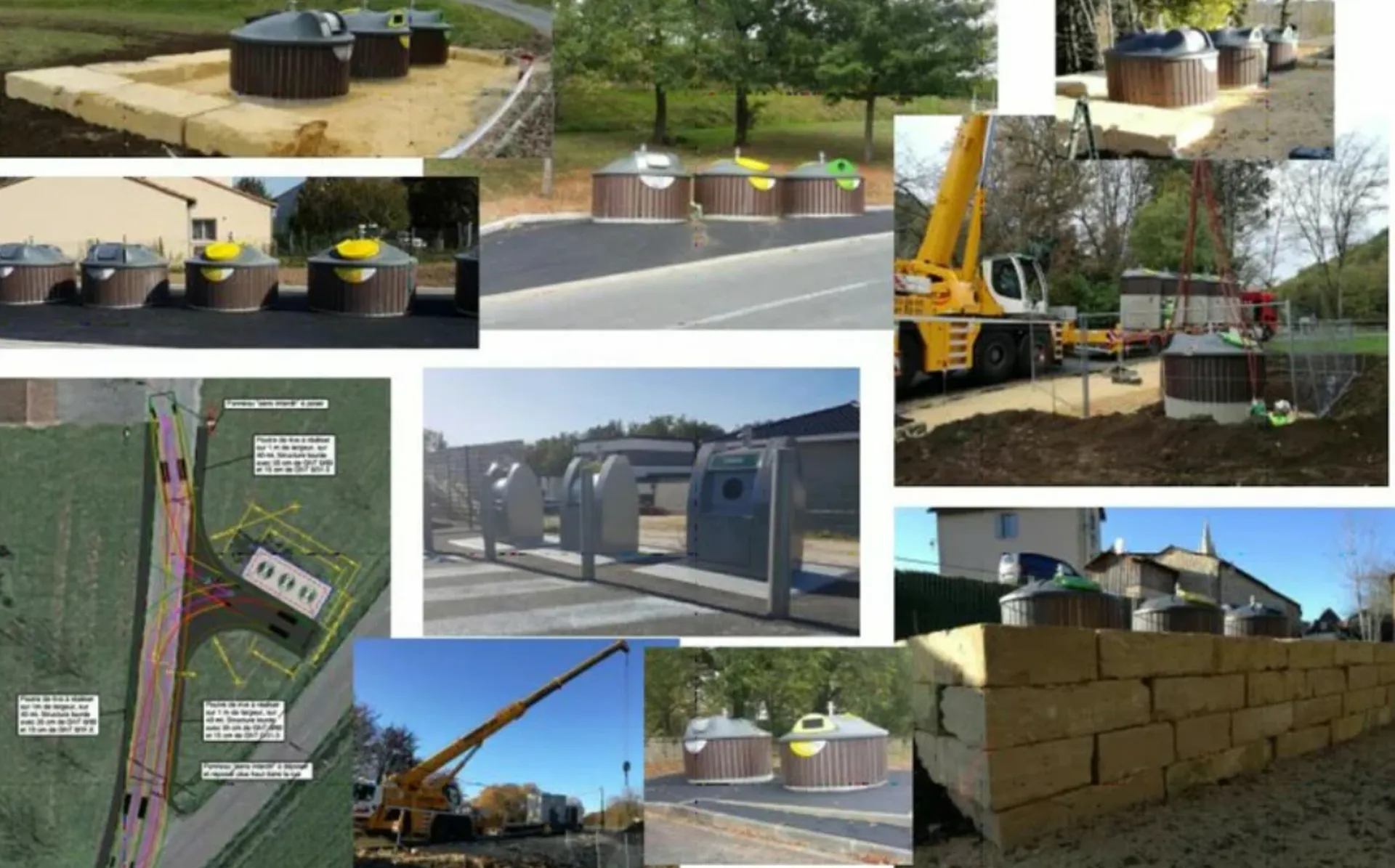 Travaux génie civil VRD containers poubelles en Dordogne enrochements