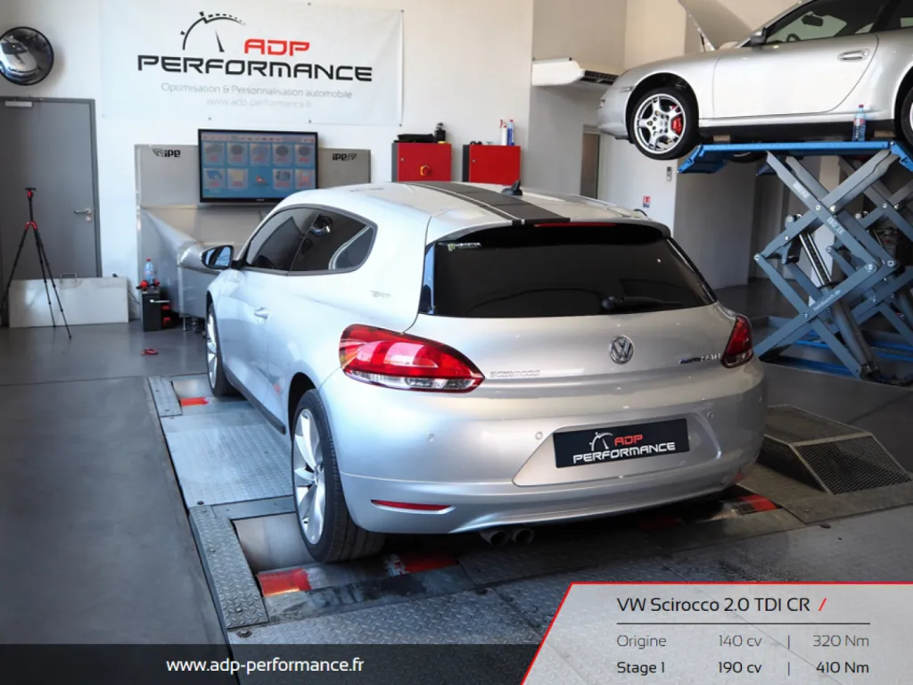 Reprogrammation moteur Salon de Provence - VW Scirocco 2.0 TDI CR 140 - ADP Performance