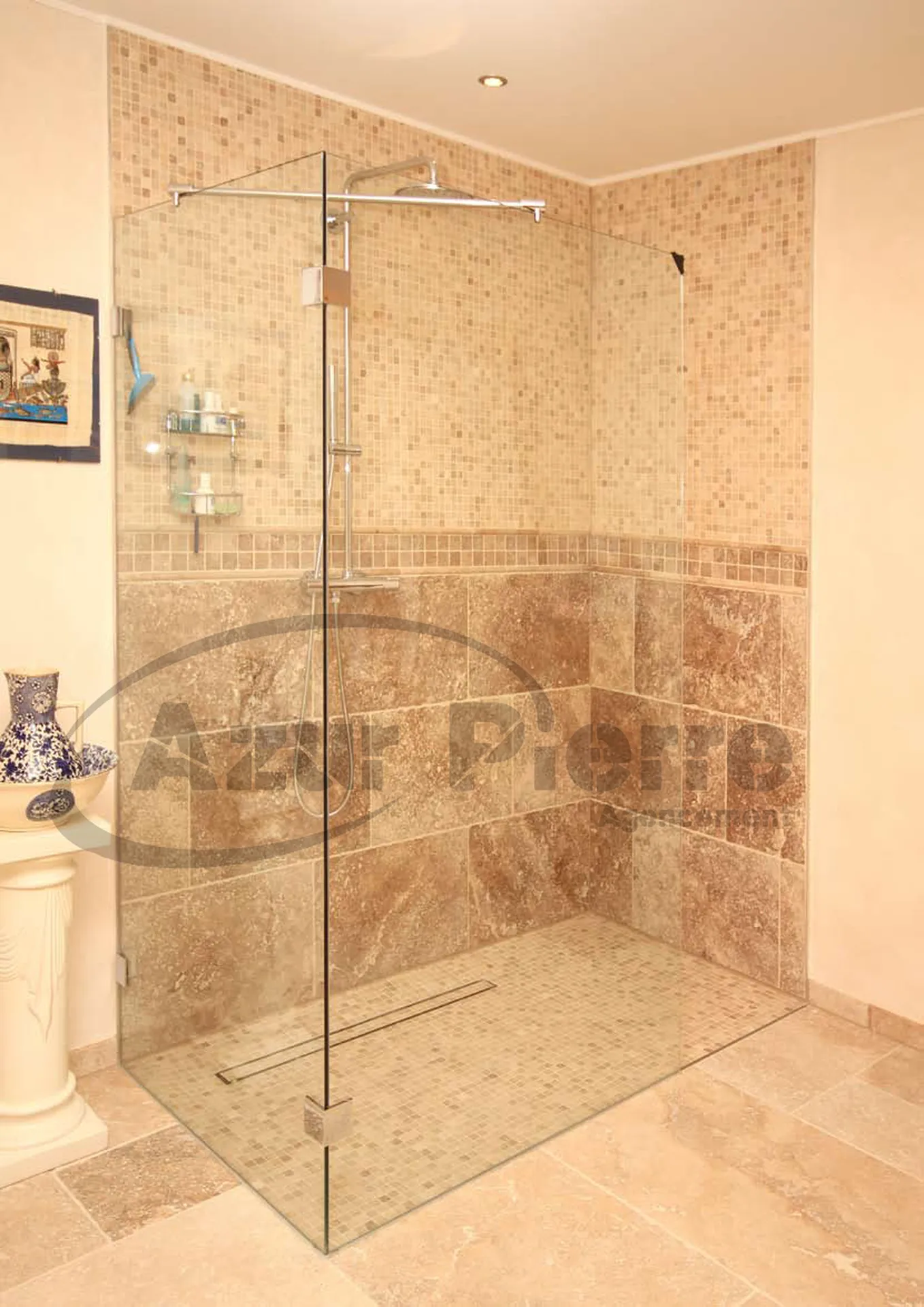 idée travertin salle de bain 