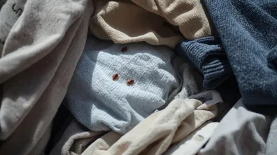 textiles/linge avec punaises de lits 